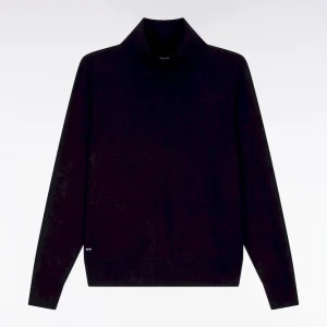 Alternative view of Pull à col roulé en laine mérinos marine