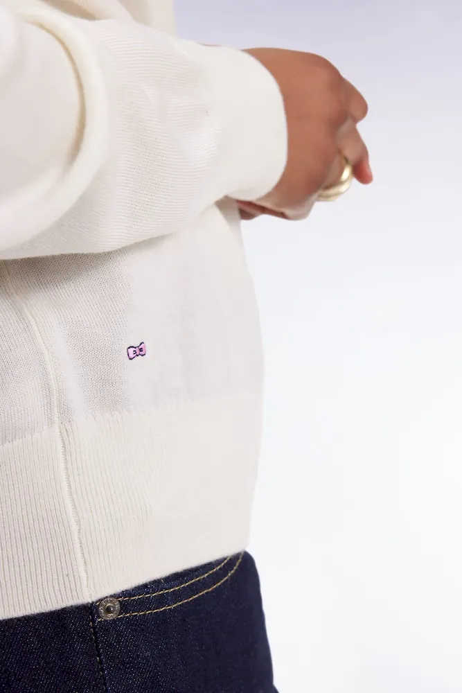 Pull à col roulé en laine mérinos écru – Bild 4