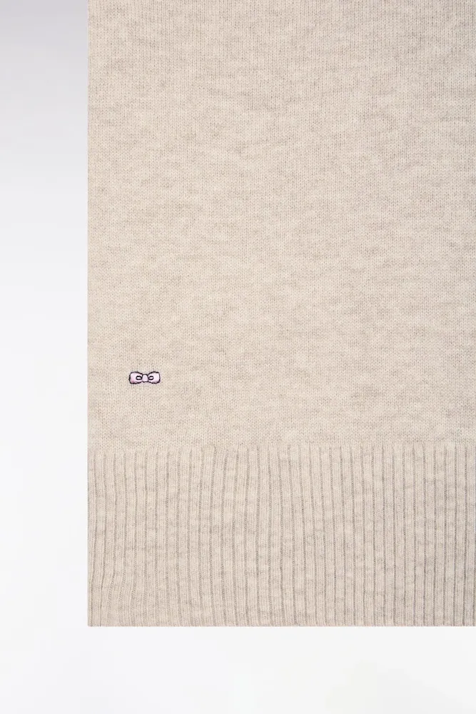 Pull à col roulé en laine et cachemire beige coupe Relaxed – Bild 6