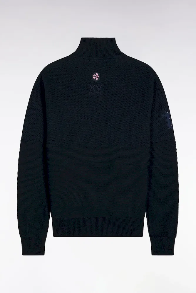 Pull Col Camionneur XV De France En Coton Marine