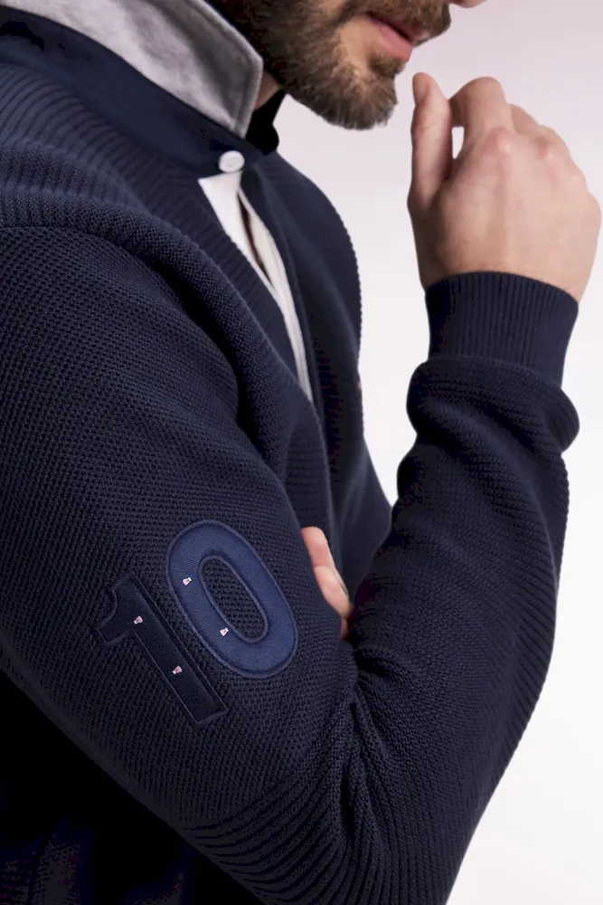 Pull en coton marine – Bild 4