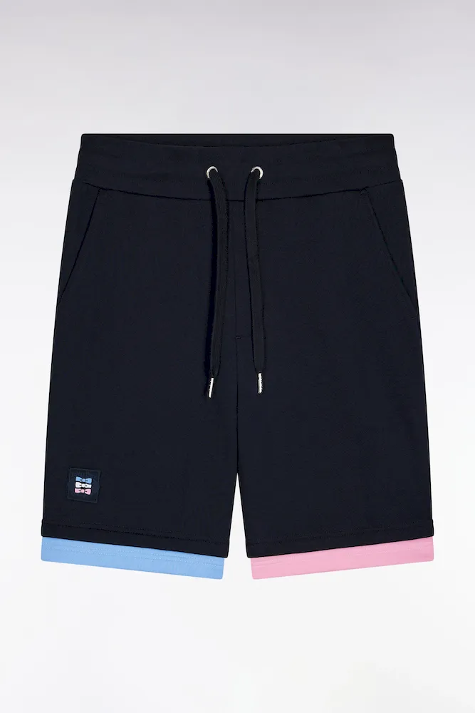 Short En Molleton Coton Marine Coupe Ample