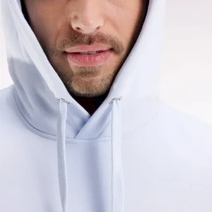 Sweatshirt à capuche en coton ciel coupe droite