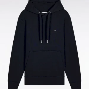 Alternative view of Sweatshirt à capuche en coton marine coupe droite