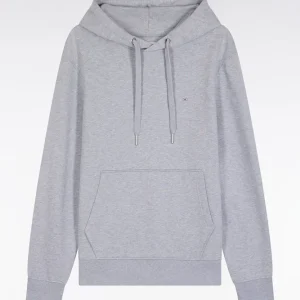 Alternative view of Sweatshirt à capuche en coton gris coupe droite