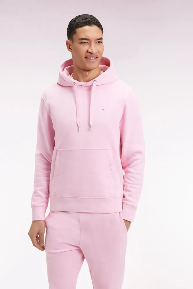 Sweatshirt à capuche en coton rose coupe droite – Bild 3