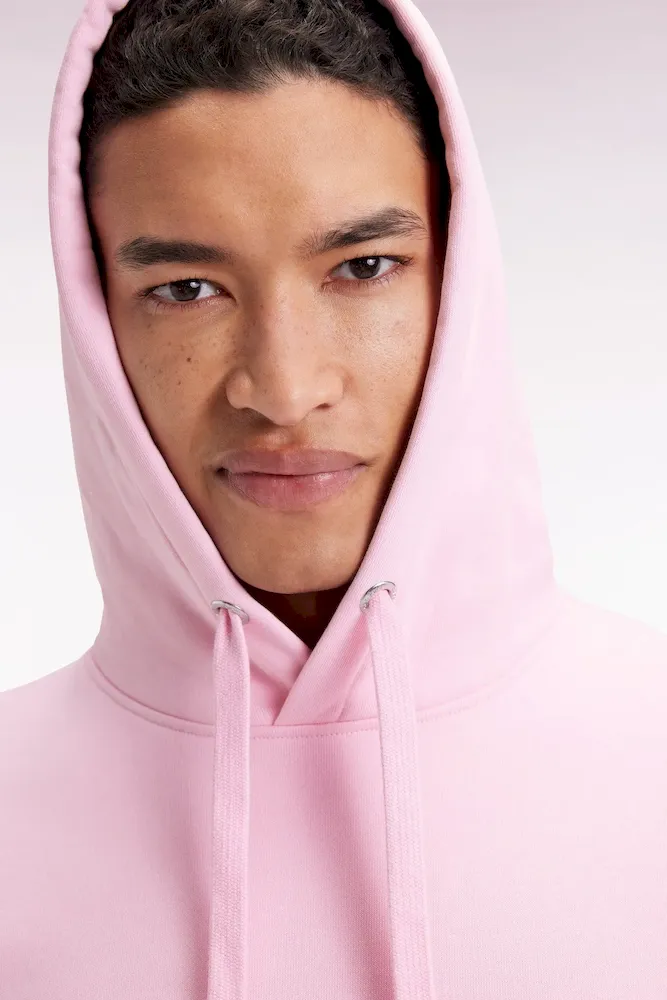 Sweatshirt à capuche en coton rose coupe droite