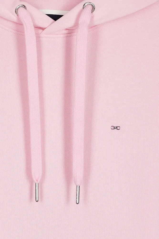 Sweatshirt à capuche en coton rose coupe droite – Bild 5