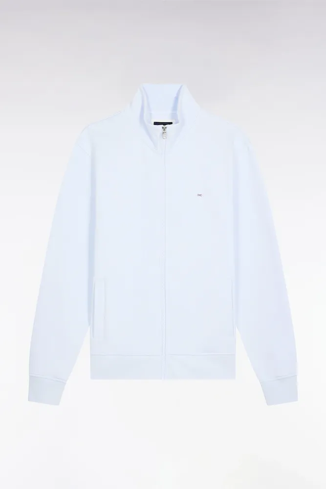 Sweatshirt zippé en coton ciel coupe droite – Bild 2