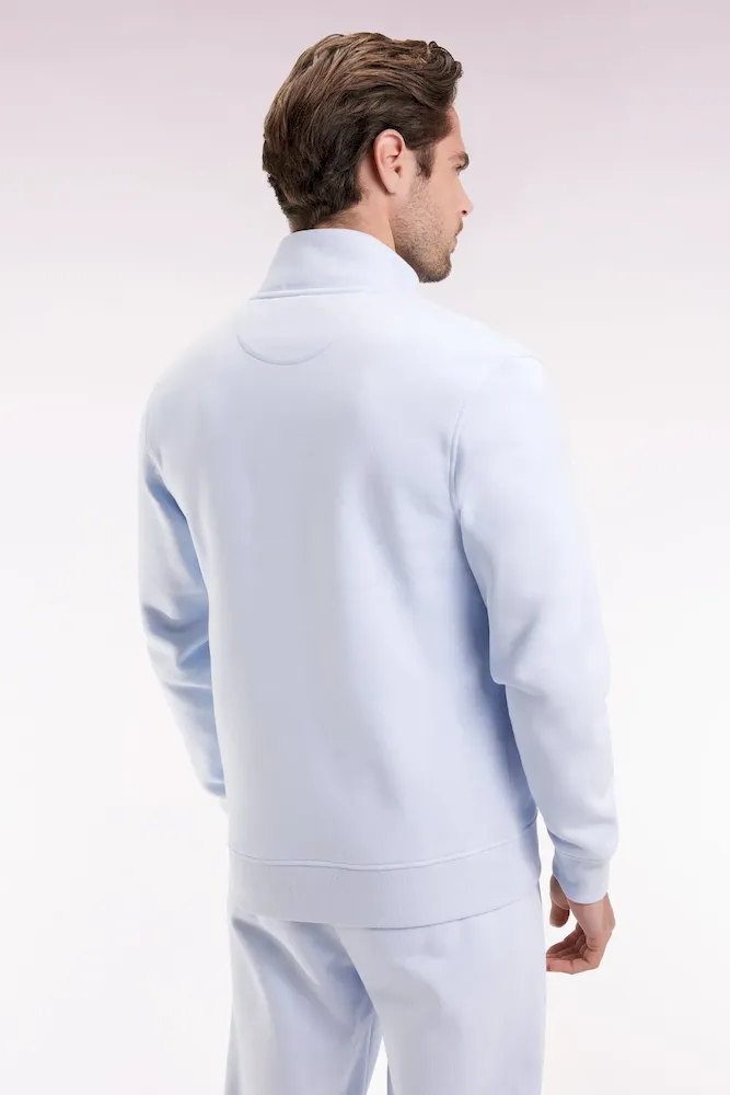 Sweatshirt zippé en coton ciel coupe droite – Bild 5
