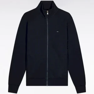 Alternative view of Sweatshirt zippé en coton marine coupe droite