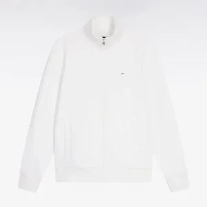 Alternative view of Sweatshirt zippé en coton blanc coupe droite