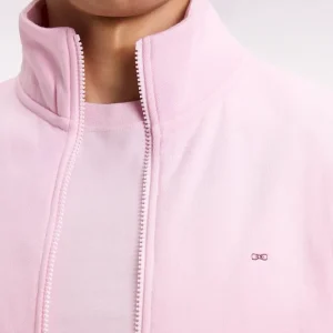 Alternative view of Sweatshirt zippé en coton rose coupe droite