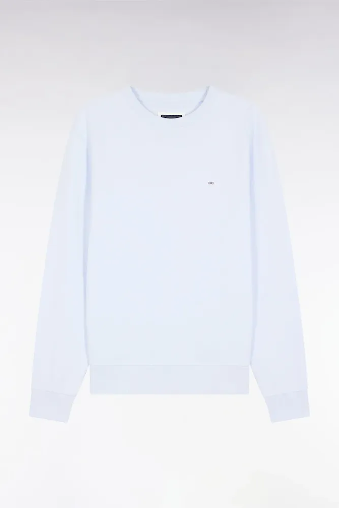 Sweatshirt à Col Rond En Coton Ciel Coupe Droite