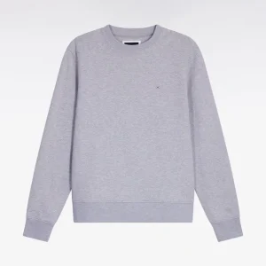 Alternative view of Sweatshirt à col rond en coton gris coupe droite