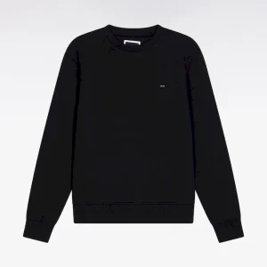 Alternative view of Sweatshirt à col rond en coton noir coupe droite