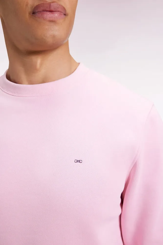 Sweatshirt à col rond en coton rose coupe droite – Bild 4