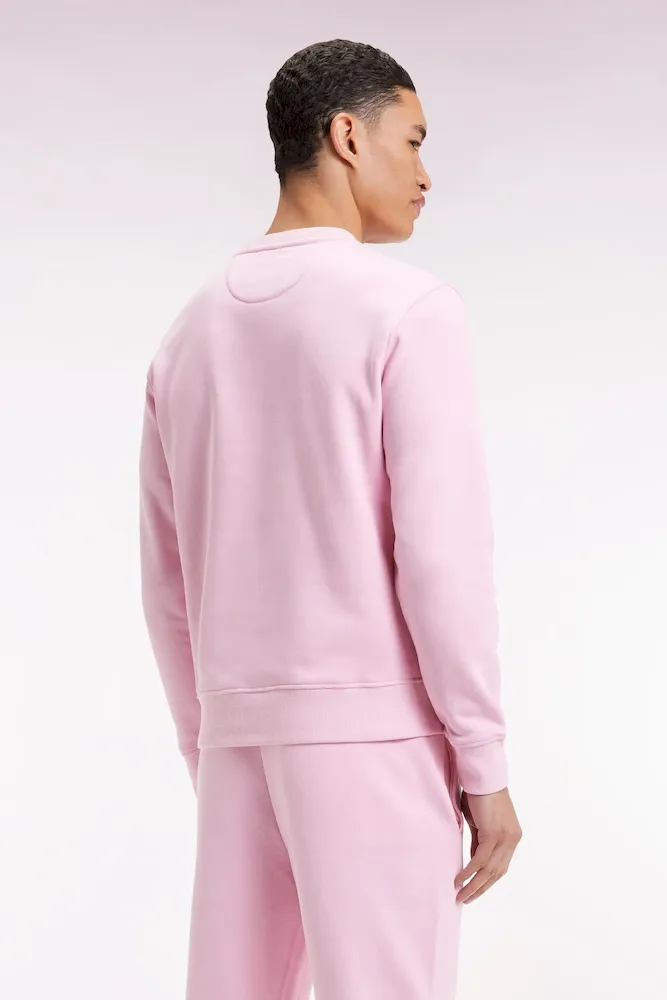 Sweatshirt à col rond en coton rose coupe droite – Bild 5