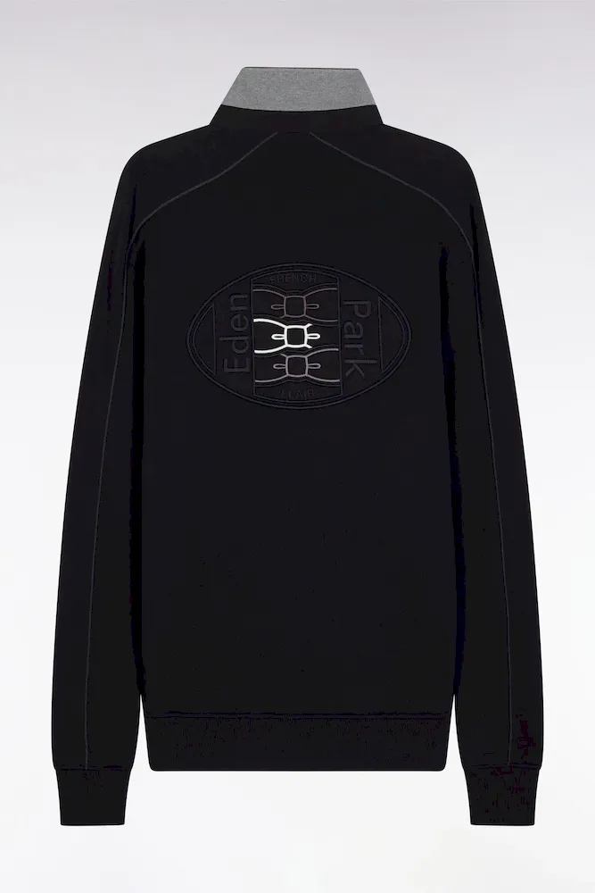 Sweatshirt à Col Maillot En Molleton Gratté Noir