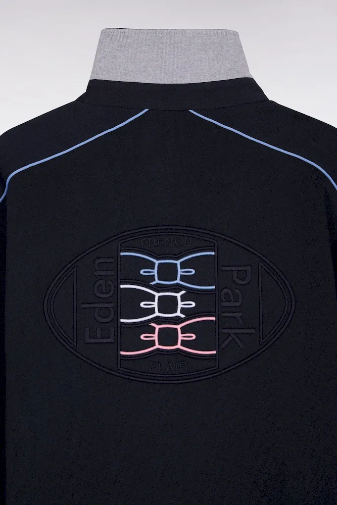 Sweatshirt à col maillot en molleton gratté marine – Bild 6