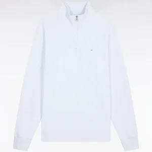 Alternative view of Sweatshirt à col montant zippé en molleton coton ciel