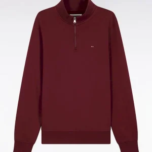 Alternative view of Sweatshirt à col montant zippé en molleton coton bordeaux