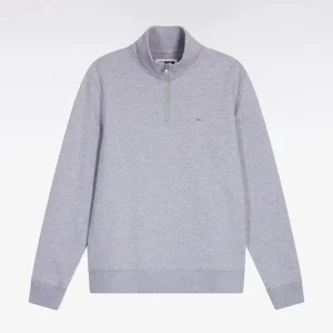 Alternative view of Sweatshirt à col montant zippé en molleton coton gris