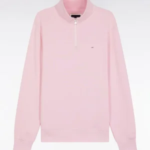 Alternative view of Sweatshirt à col montant zippé en molleton coton rose