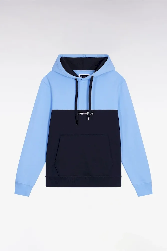 Sweatshirt à Capuche Bicolore Marine Coupe Droite