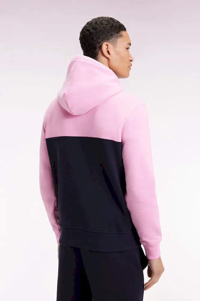 Sweatshirt à capuche bicolore rose coupe droite – Bild 5