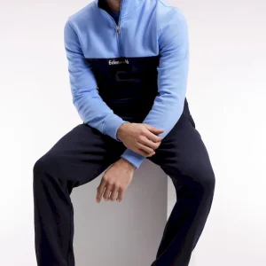 Sweatshirt col camionneur en molleton bicolore ciel