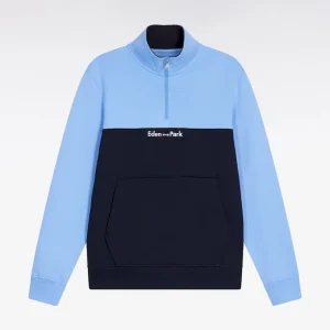 Alternative view of Sweatshirt col camionneur en molleton bicolore ciel