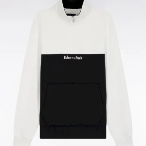 Alternative view of Sweatshirt col camionneur en molleton bicolore blanc