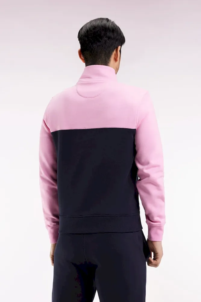 Sweatshirt col camionneur en molleton bicolore rose – Bild 5