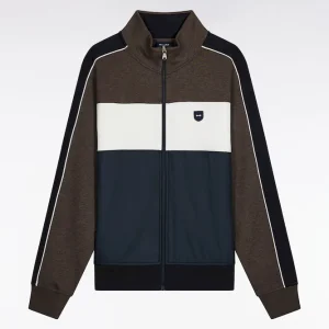 Alternative view of Sweatshirt zippé bimatière en nylon matelassé marron