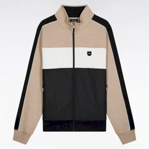 Alternative view of Sweatshirt zippé bimatière en nylon matelassé beige