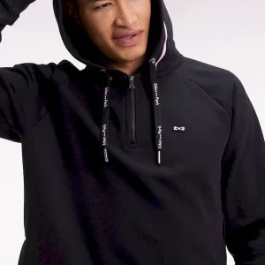 Sweatshirt à capuche en molleton coton mélangé noir coupe Relaxed