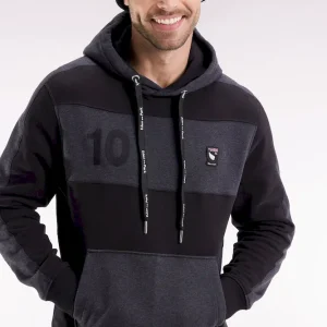 Sweatshirt à capuche en coton gris foncé coupe Relaxed