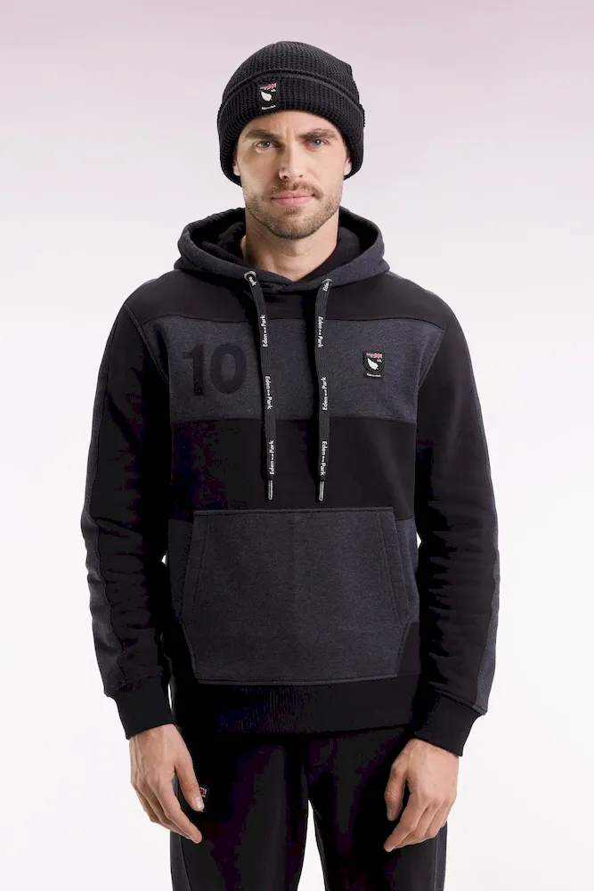 Sweatshirt à capuche en coton gris foncé coupe Relaxed – Bild 3