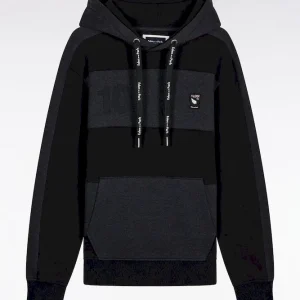 Alternative view of Sweatshirt à capuche en coton gris foncé coupe Relaxed