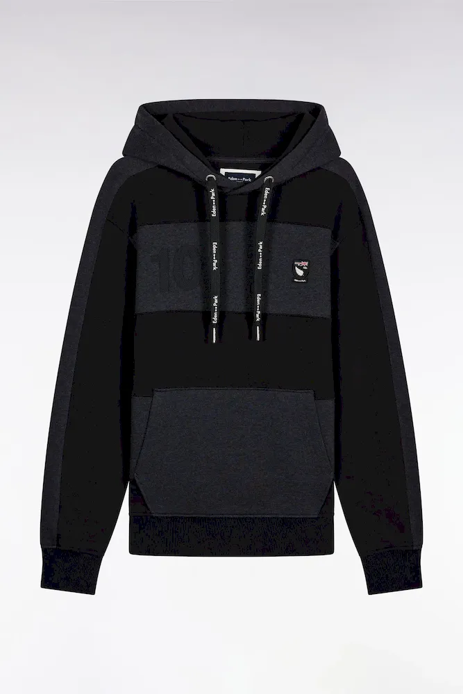 Sweatshirt à Capuche En Coton Gris Foncé Coupe Relaxed