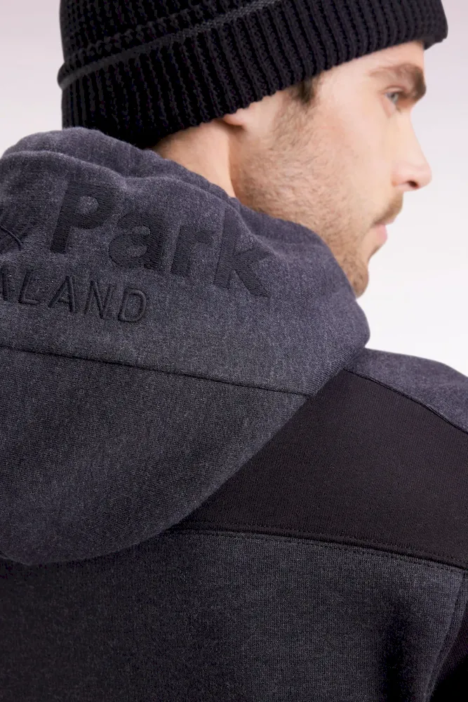 Sweatshirt à capuche en coton gris foncé coupe Relaxed – Bild 4