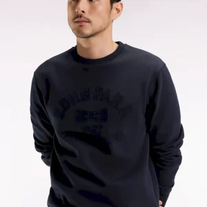 Sweatshirt à col rond en coton mélangé écru coupe Relaxed