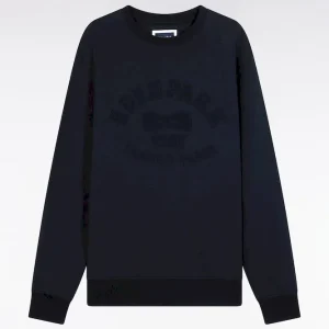 Alternative view of Sweatshirt à col rond en coton mélangé écru coupe Relaxed