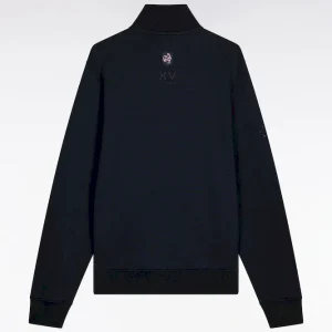 Alternative view of Sweatshirt zippé en coton marine broderie 10 coupe droite