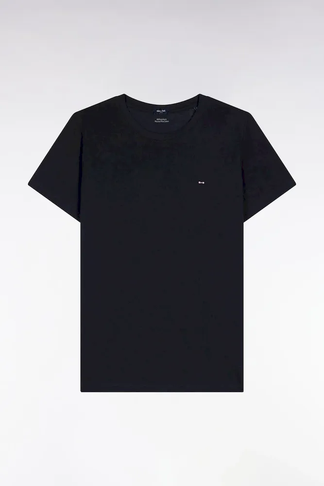 T-shirt à manches courtes en coton Pima marine col rond – Bild 2