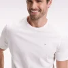 T-shirt manches courtes à col rond en coton Pima écru