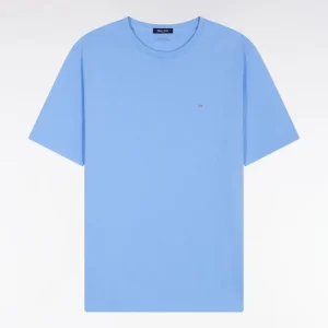 Alternative view of T-shirt manches courtes à col rond en coton Pima ciel