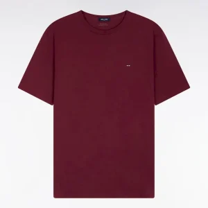 Alternative view of T-shirt manches courtes à col rond en coton Pima bordeaux