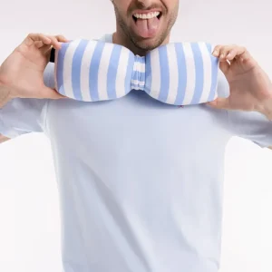 T-shirt à manches courtes broderie dos en coton Pima ciel